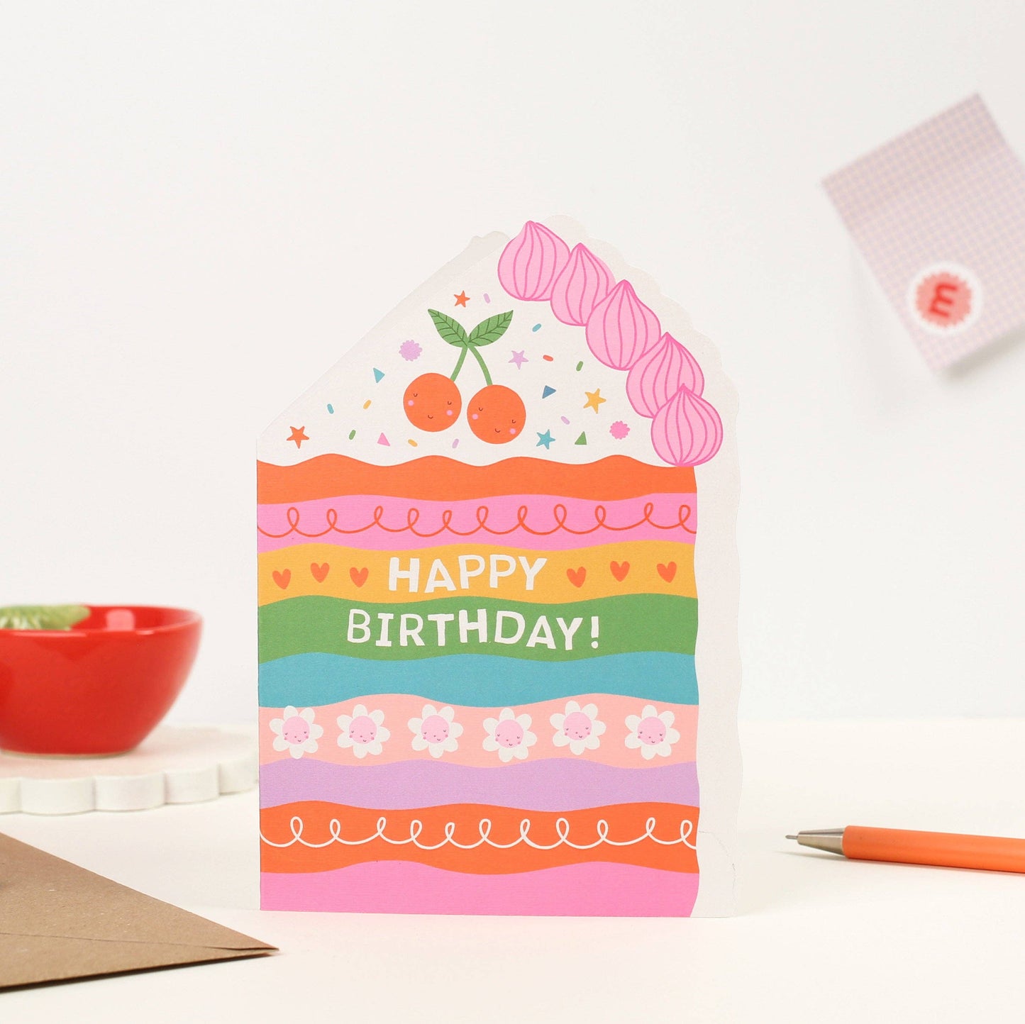 Rainbow Sprinkle Cake Die Cut Luxury Birthday Card For Kids