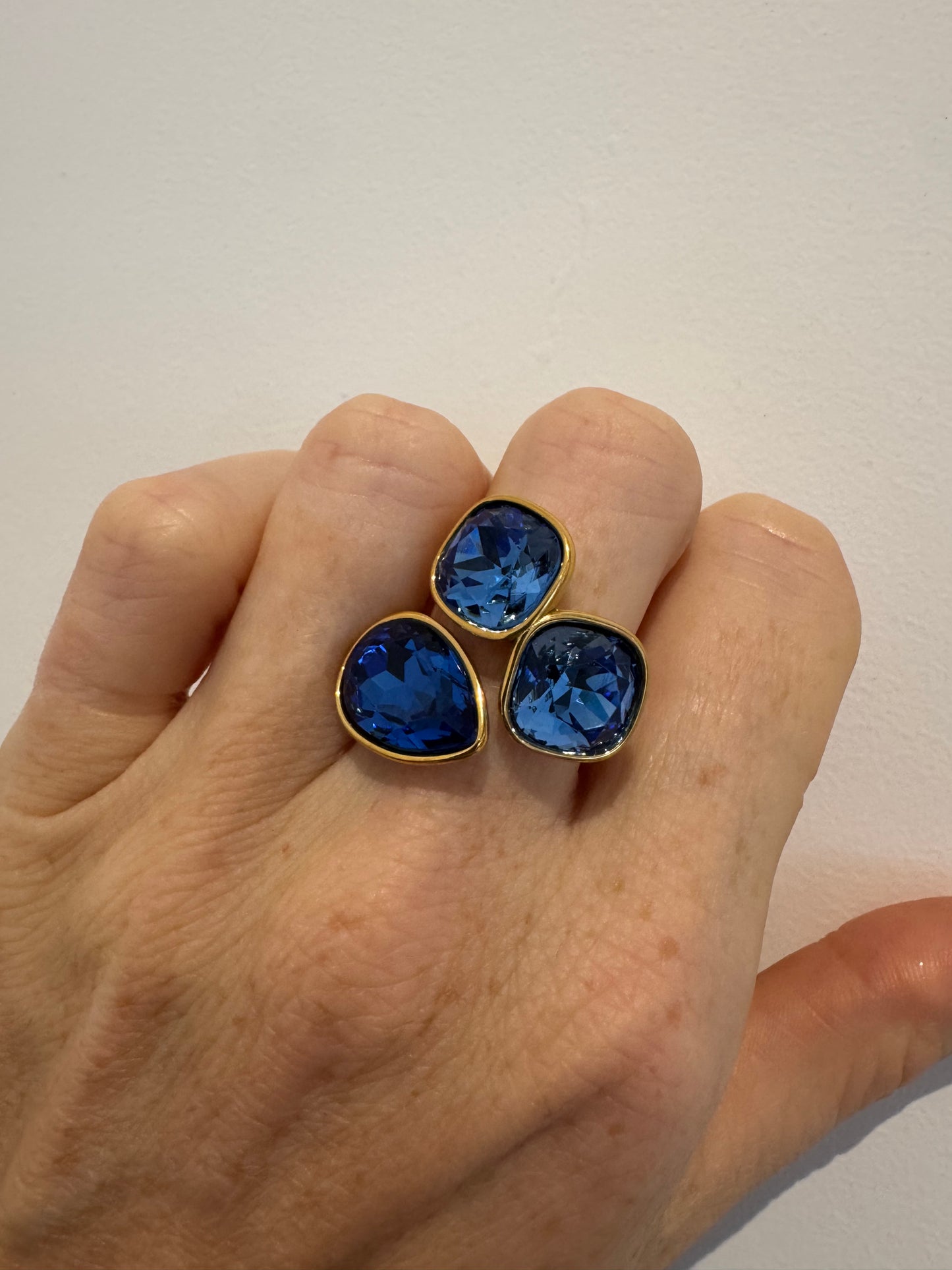 Cobalt Blue Crystal Ring