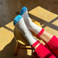 Color Block Girlfriend Socks : Blue Red