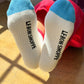 Color Block Girlfriend Socks : Blue Red