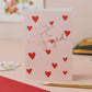 'You got engaged' Hearts Rose Gold Foil Card: Naked