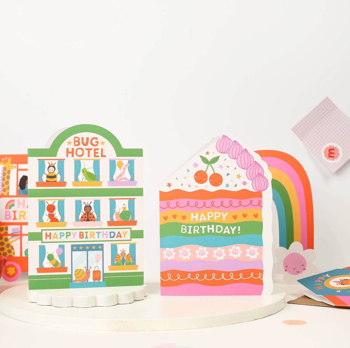 Rainbow Sprinkle Cake Die Cut Luxury Birthday Card For Kids