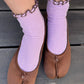 The Petite Ruffled Modal Socks in Lilac