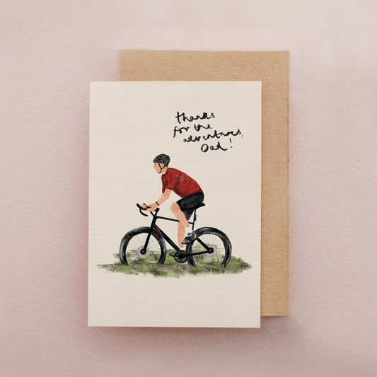 Cycling Father's Day Love Dad Travelling Adventures Card