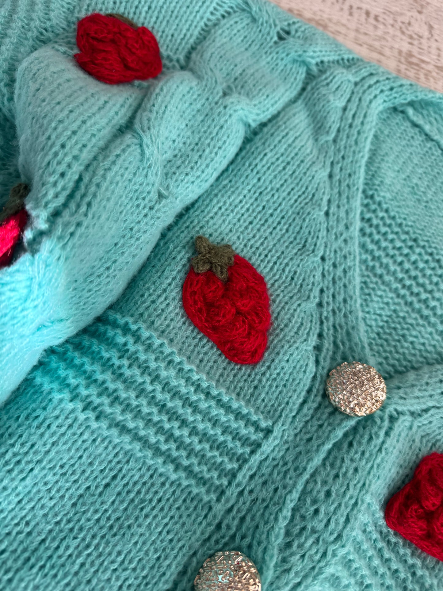 Strawberry knit cardigan