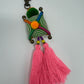 Embroidered tassel keyring : Pink