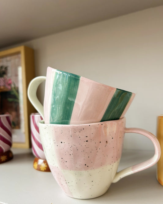 Purple Green Stripe Mug