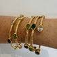 Crystal hammered bangle