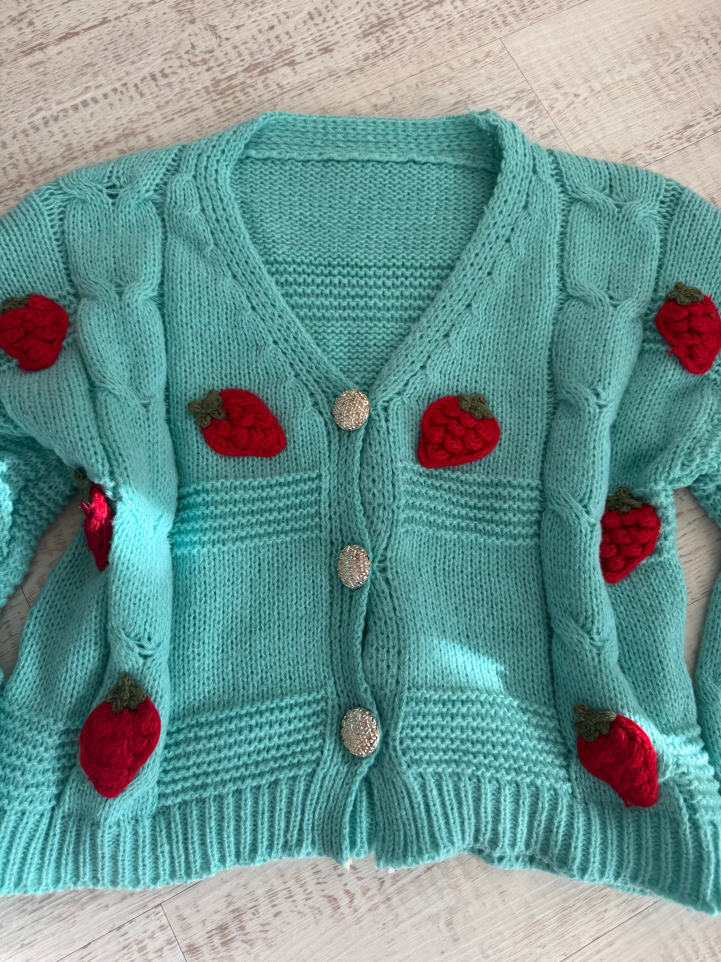 Strawberry knit cardigan