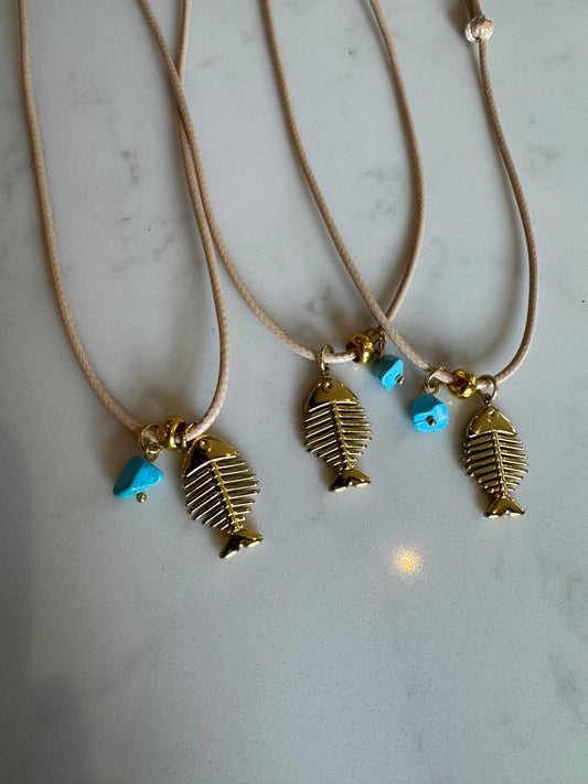 Fish bone necklace
