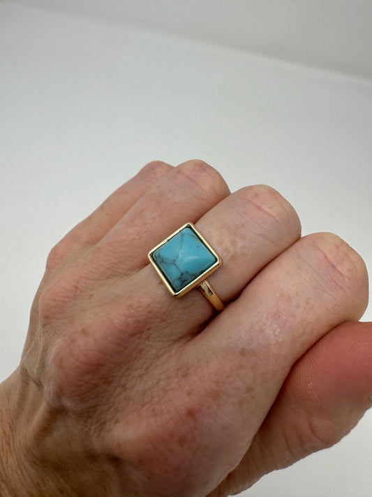 Stone marble ring : Light Blue