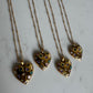 Chunky gem Heart necklace : Multicolored