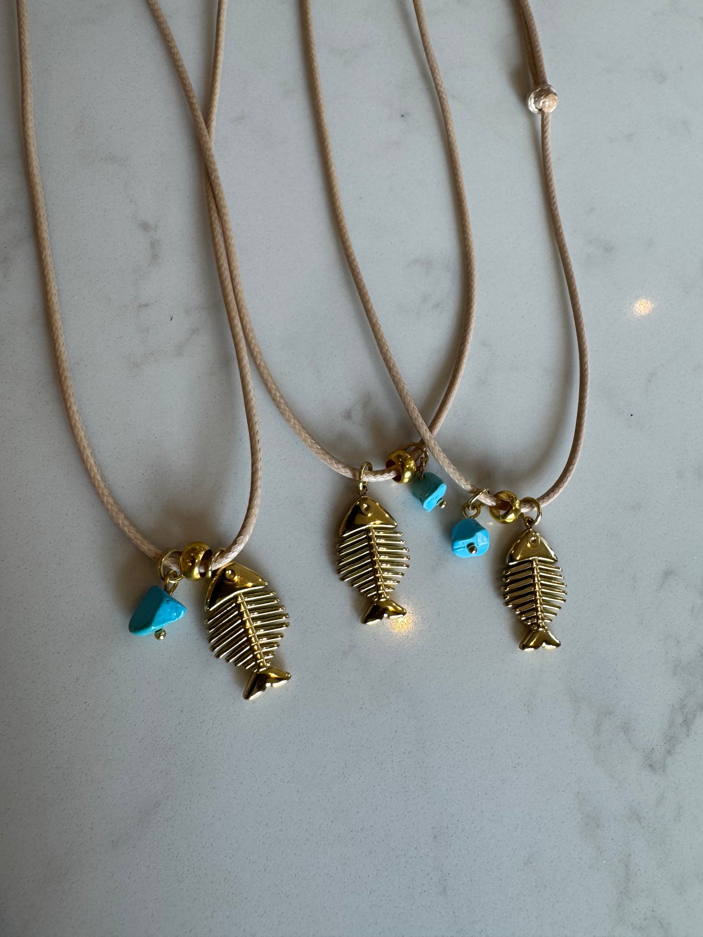 Fish bone necklace