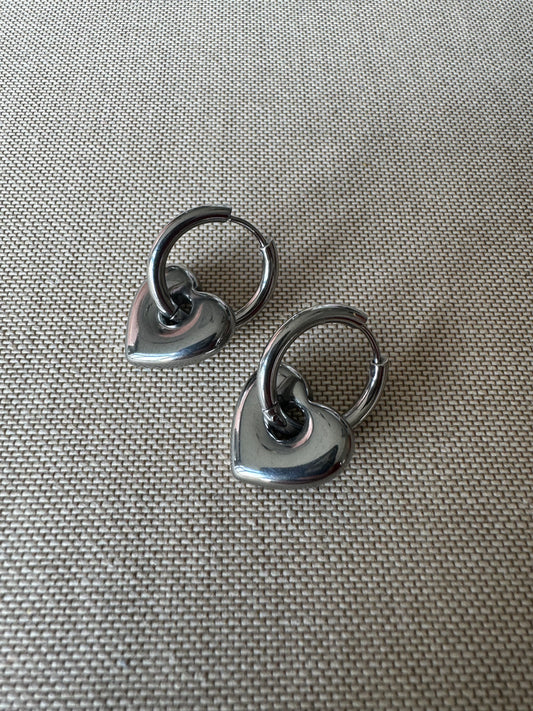 Heart Hoop earrings in silver