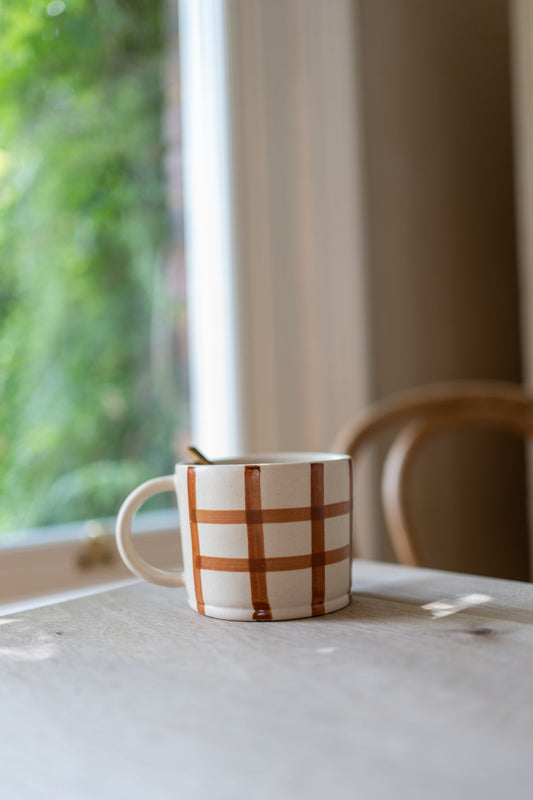 Gingham Check Mug - Ginger