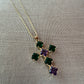 Green & Purple Cross necklace