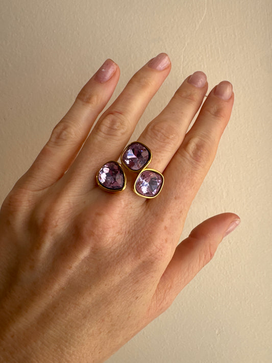 Purple Crystal Ring