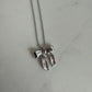 Danity Bow Necklace : Silver