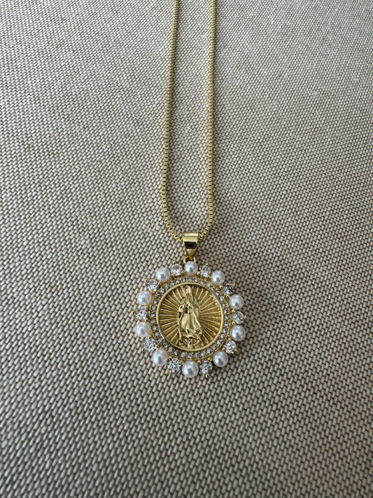 Pearl Mary Necklace