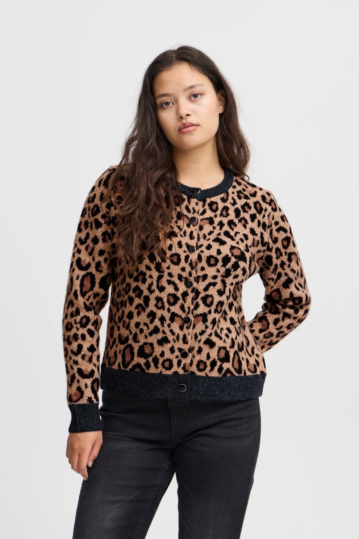 Leopard Print Knit Cardigan