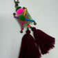 Embroidered tassel keyring : Wine