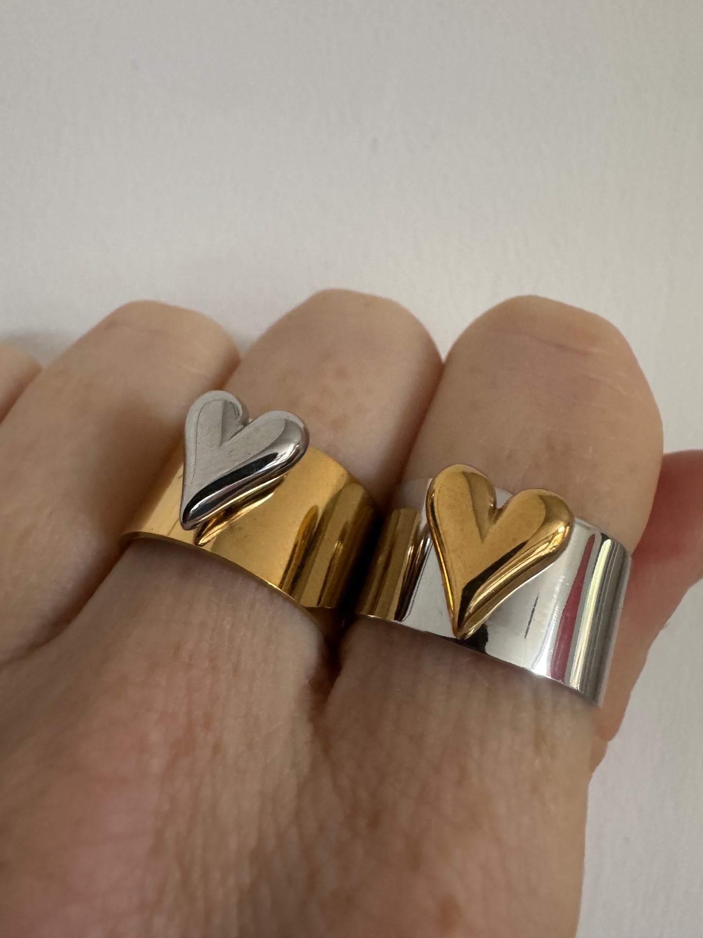 Lenny Heart Ring - Gold / Silver