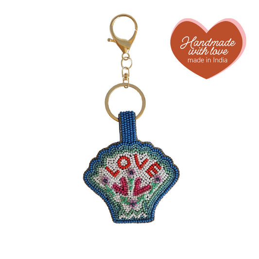 Beaded Keyring - Love Shell