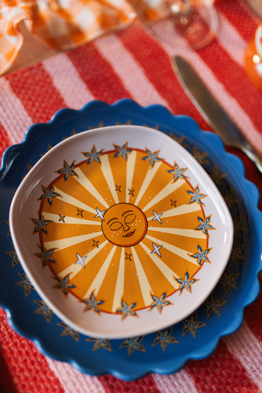 Serving Plate Lilac Sun with Stars