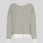 Ima Q Sweatshirt in Black & Oatmeal Stripe