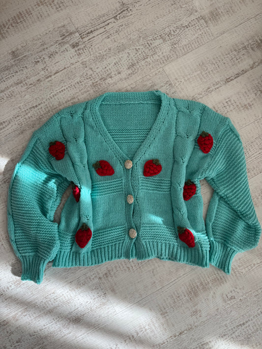 Strawberry knit cardigan