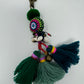 Embroidered tassel keyring : Green