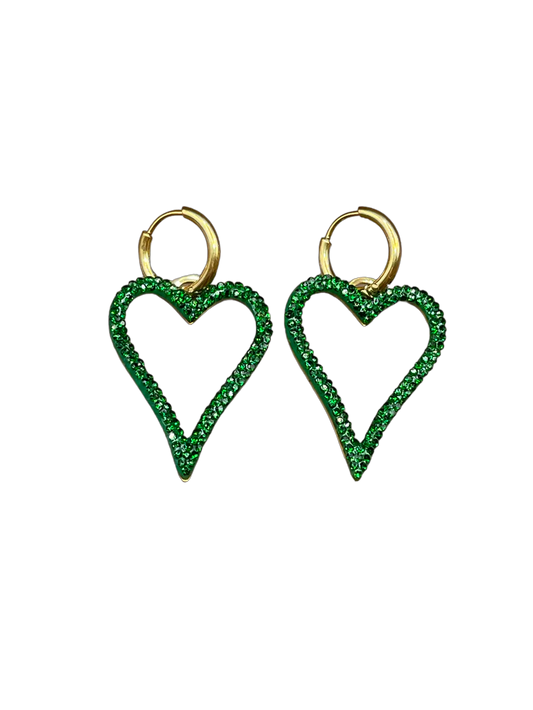 Love Earrings in Green by Bonnie