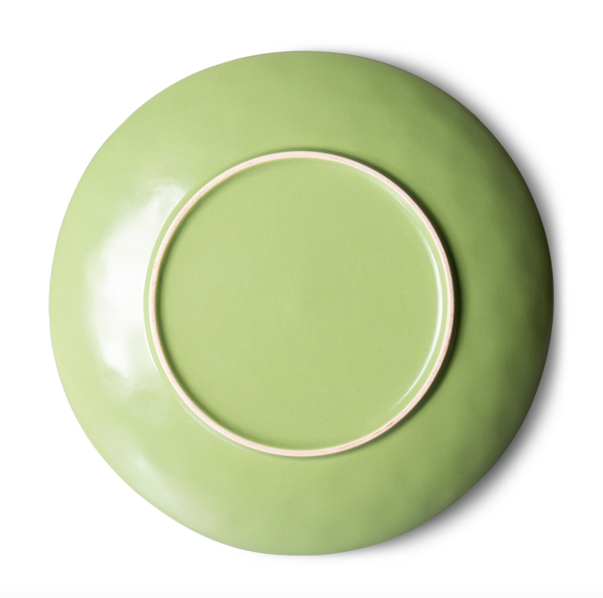 HKliving : 70s ceramics: dinner plates, kiwi (set of 2)