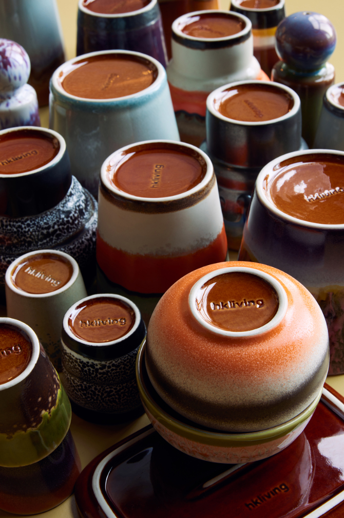 HKliving : 70s ceramics: ristretto mugs, solar (set of 4)