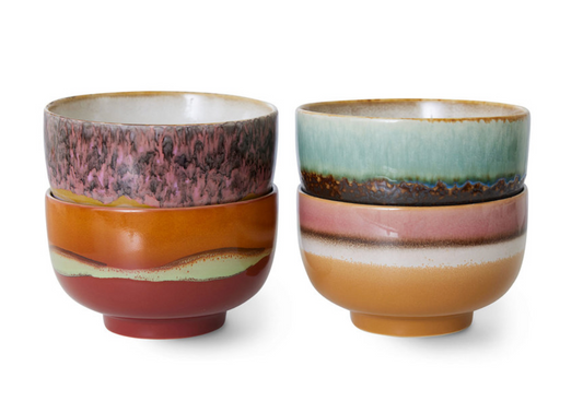 HKliving: 70s ceramics: noodle bowls, geyser (set of 4)