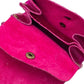 Small Leather purse: Fuchsia Metal