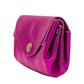 Small Leather purse: Fuchsia Metal