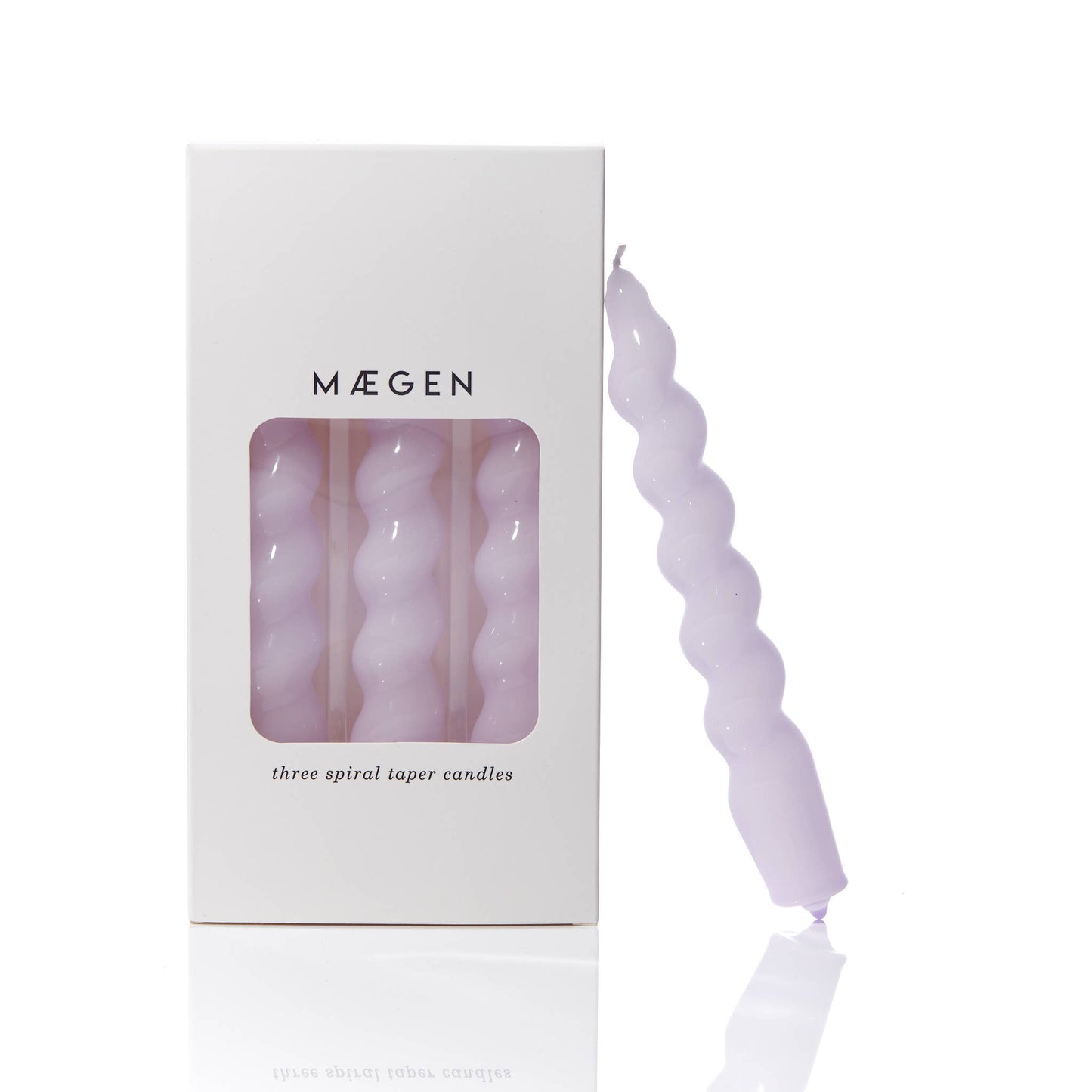 MÆGEN Spiral Taper Candles - 3 Pack - Lilac