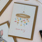 Hello New Baby Nursery Mobile Pregnancy Announcement Card