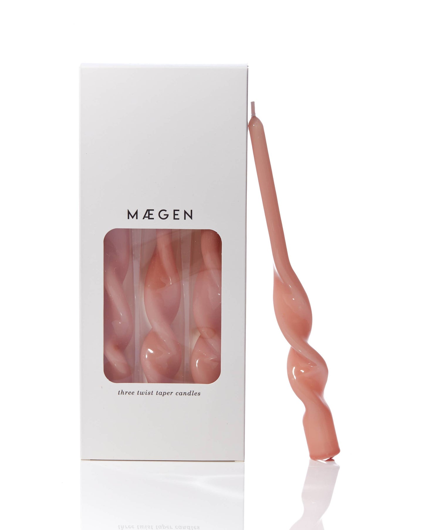 MÆGEN Twist Taper Candles - 3 Pack - Plaster Pink