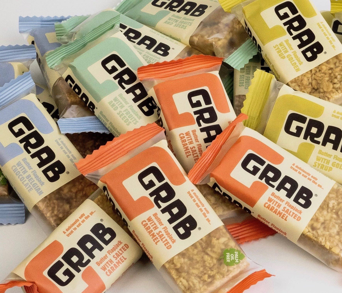 Grab Energy Mixed Box of Butter Flapjacks 12x65g
