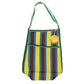 Recycled woven bag with side pocket - Brown, yellow, teal