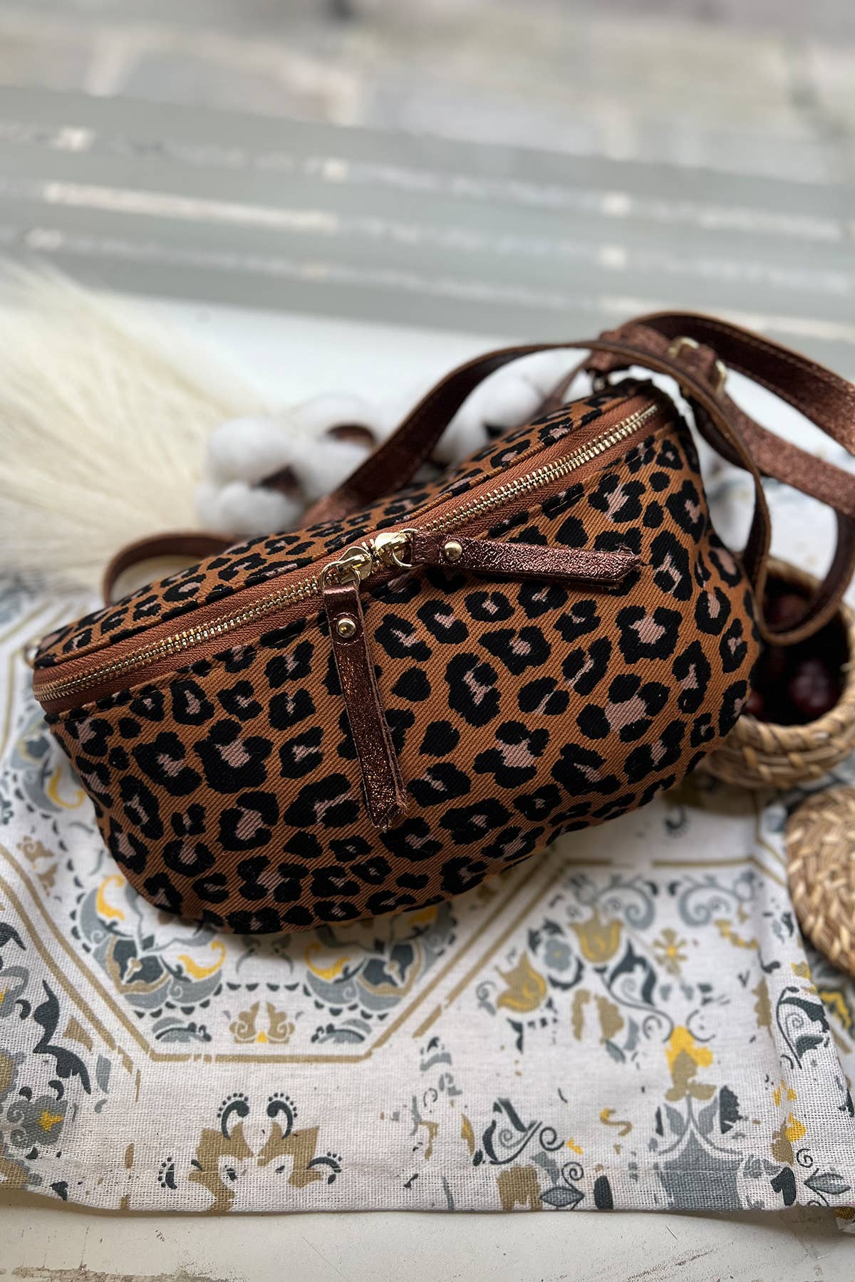 Rosalia Bag: Camel Leopard