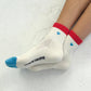 Embroidered Color Block Girlfriend Socks : BLUE RED + HEART