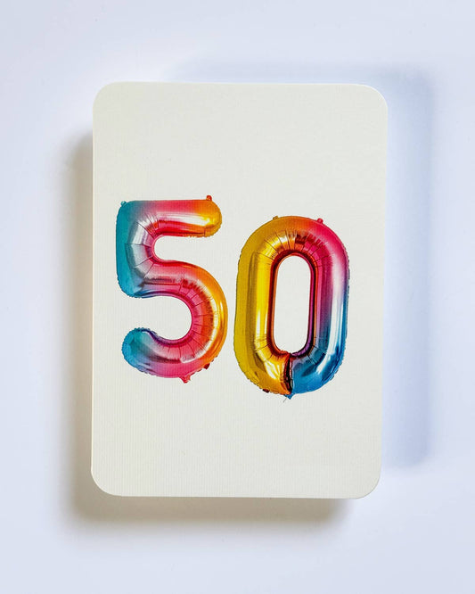 Birthday Balloon No.50 Greeting Card: Individual