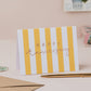 'Happy Anniversary' Yellow Stripe Hand Lettered Card: Naked