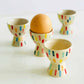 Egg cup ceramic dots