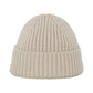 Cream Thick Knit Beanie Hat