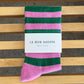 Wally Socks: Wide / Pink Green