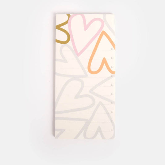 Colourblock Hearts List Pad